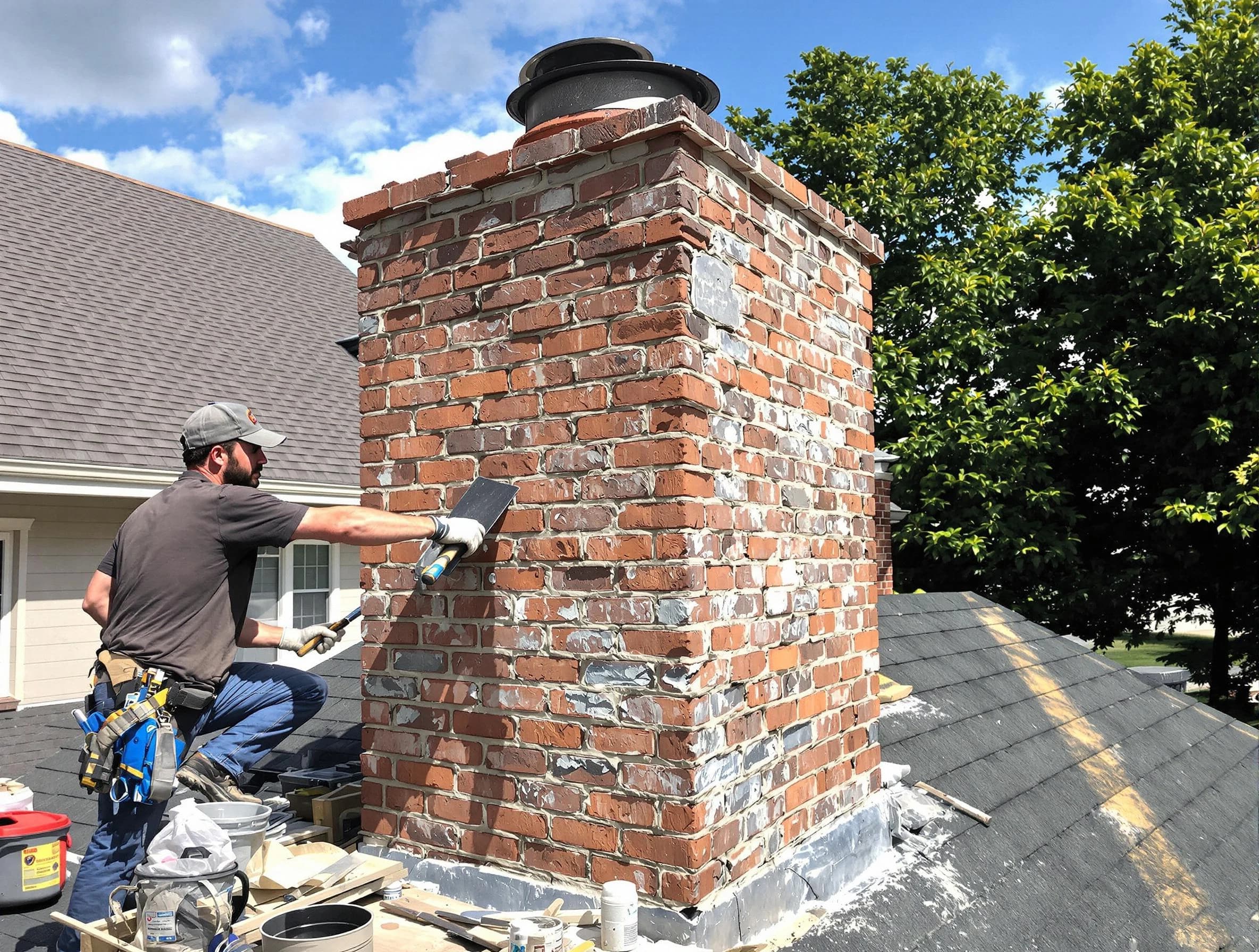 Completed chimney rebuild by Dacula Chimney Sweep in Dacula, GA