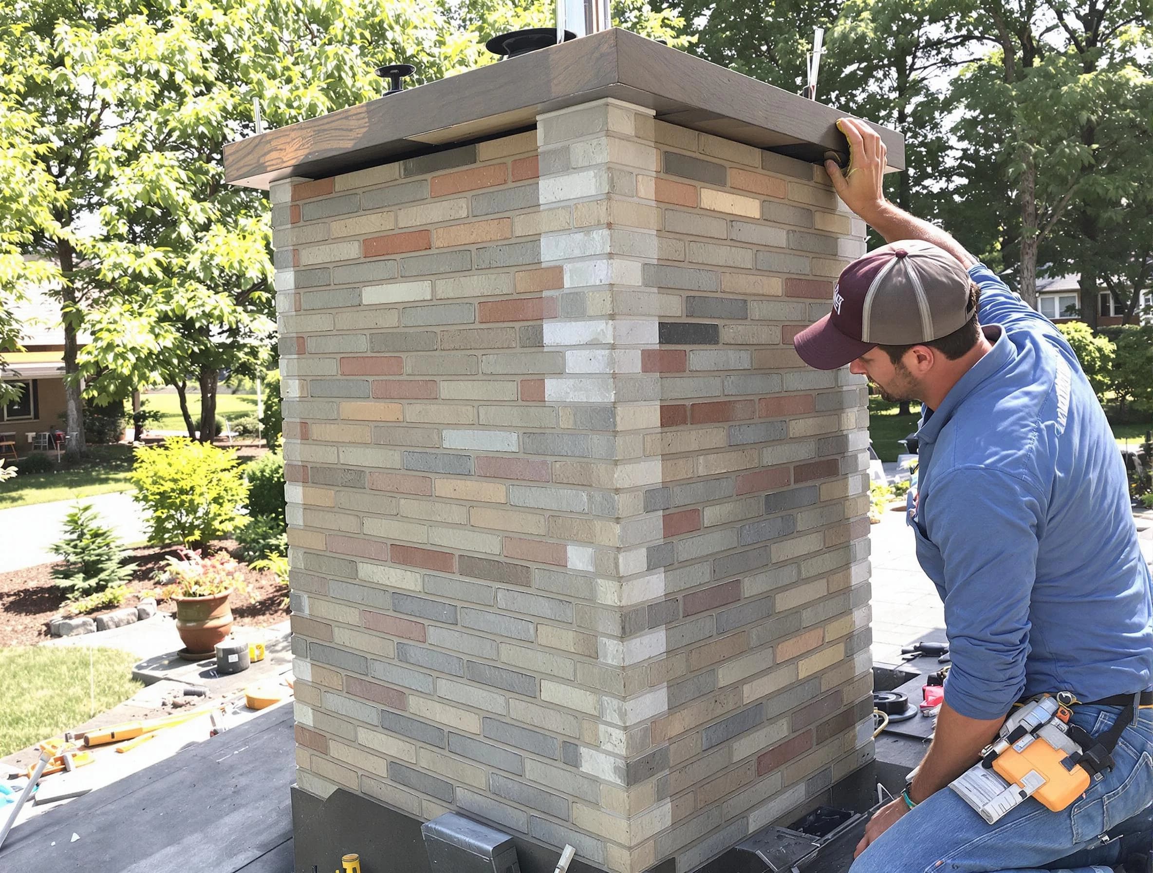 Dacula Chimney Sweep completing a modern chimney remodel in Dacula, GA