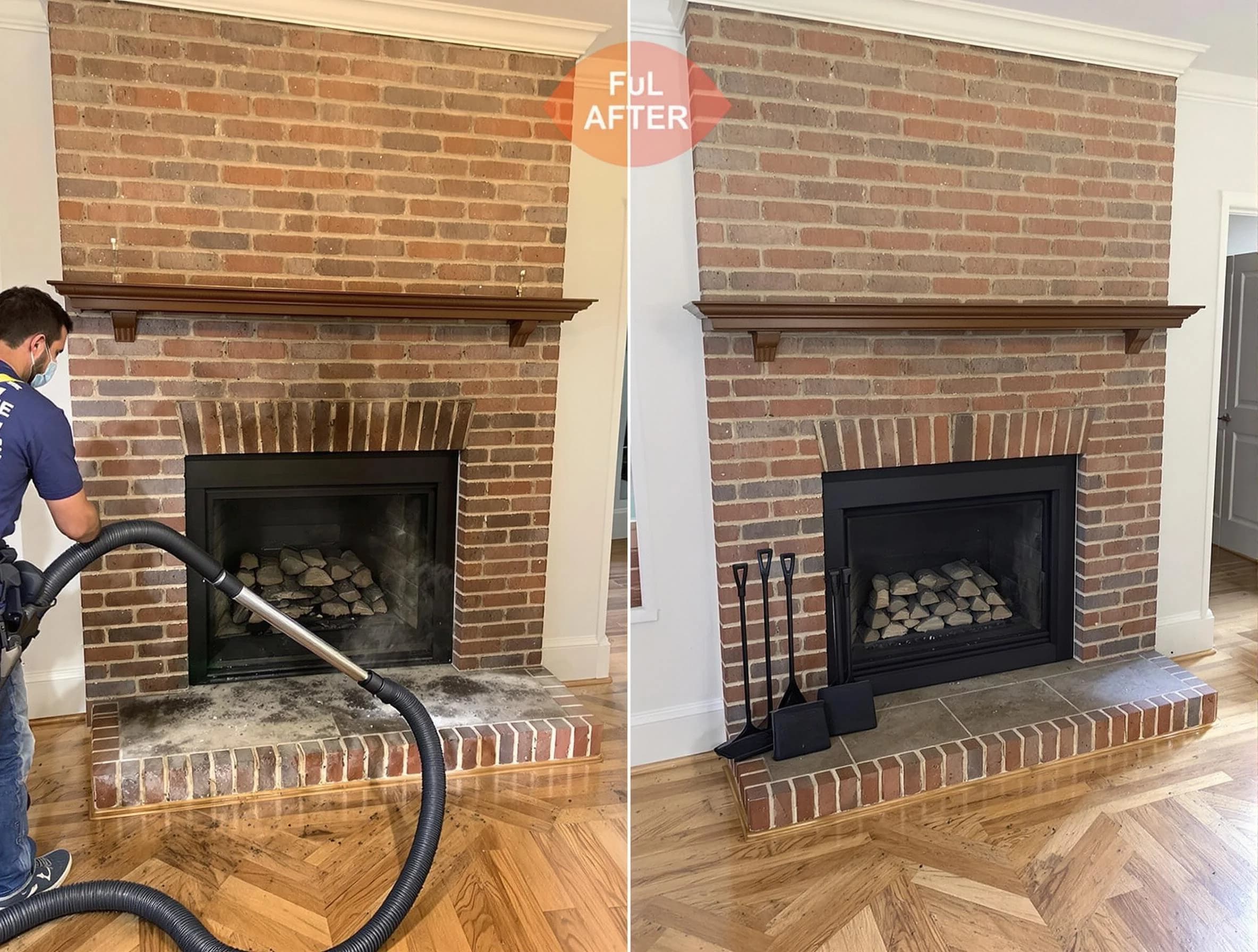 Dacula Chimney Sweep carefully sanitizing a fireplace in Dacula, GA