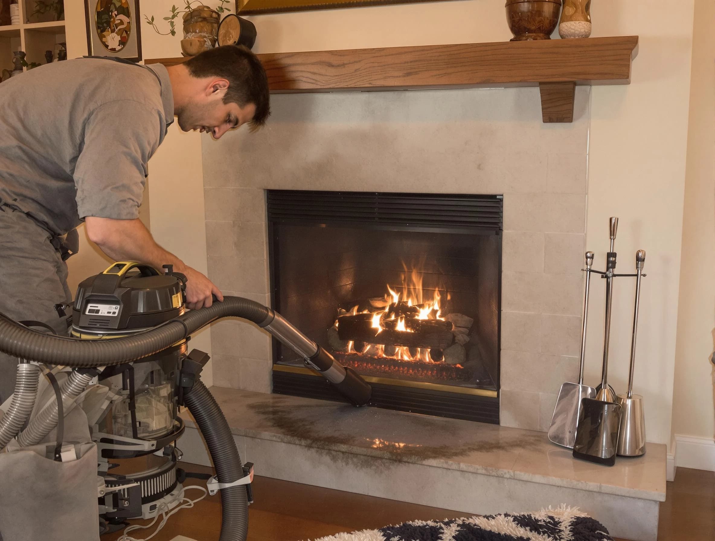 Routine fireplace upkeep by Dacula Chimney Sweep in Dacula, GA