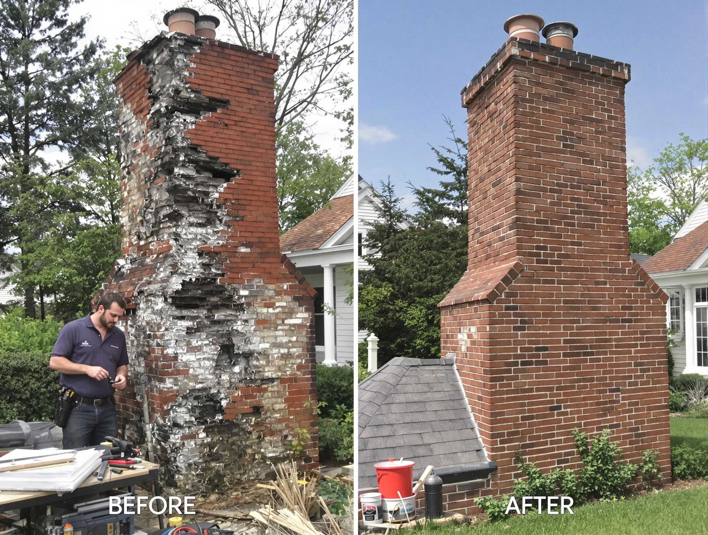 Dacula Chimney Sweep performing a full chimney restoration in Dacula, GA