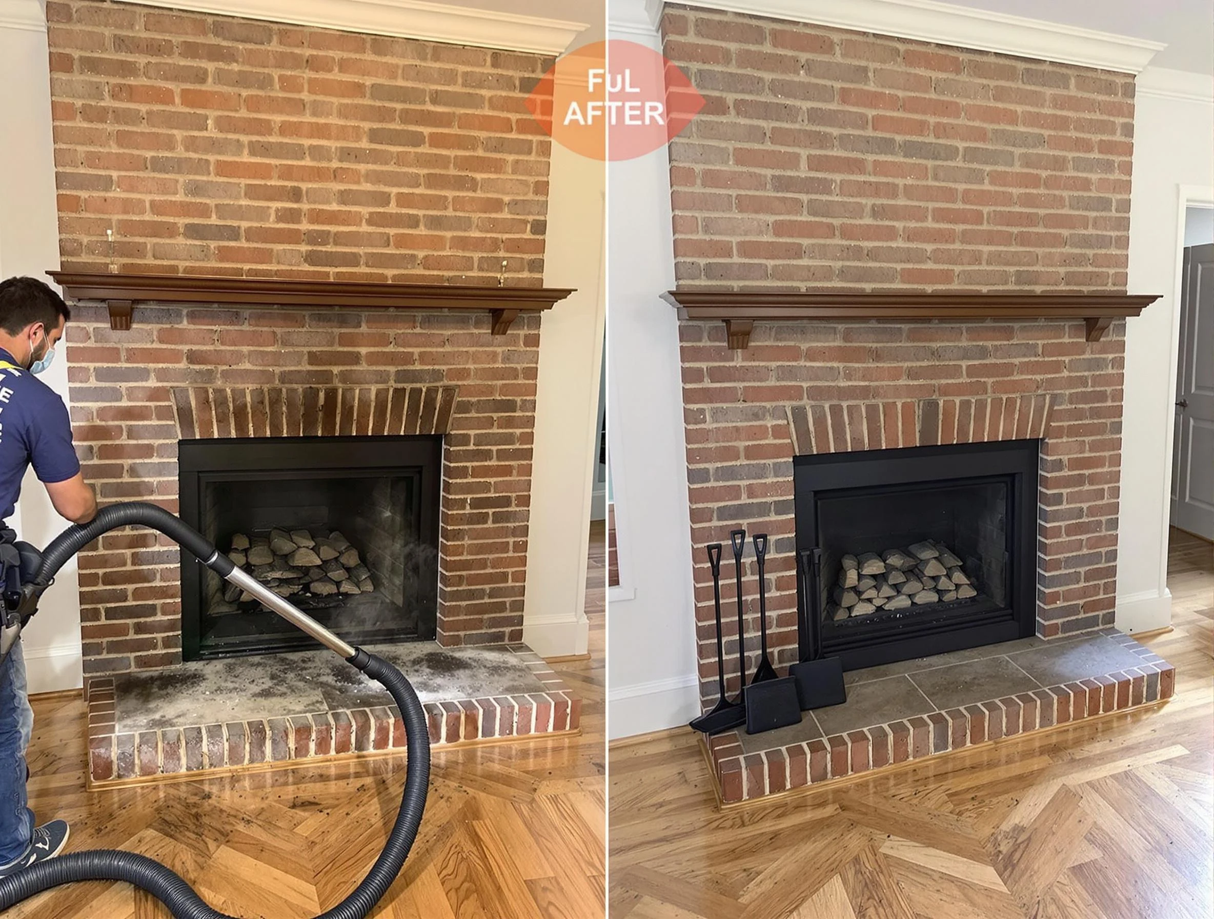 Dacula Chimney Sweep carefully sanitizing a fireplace in Dacula, GA